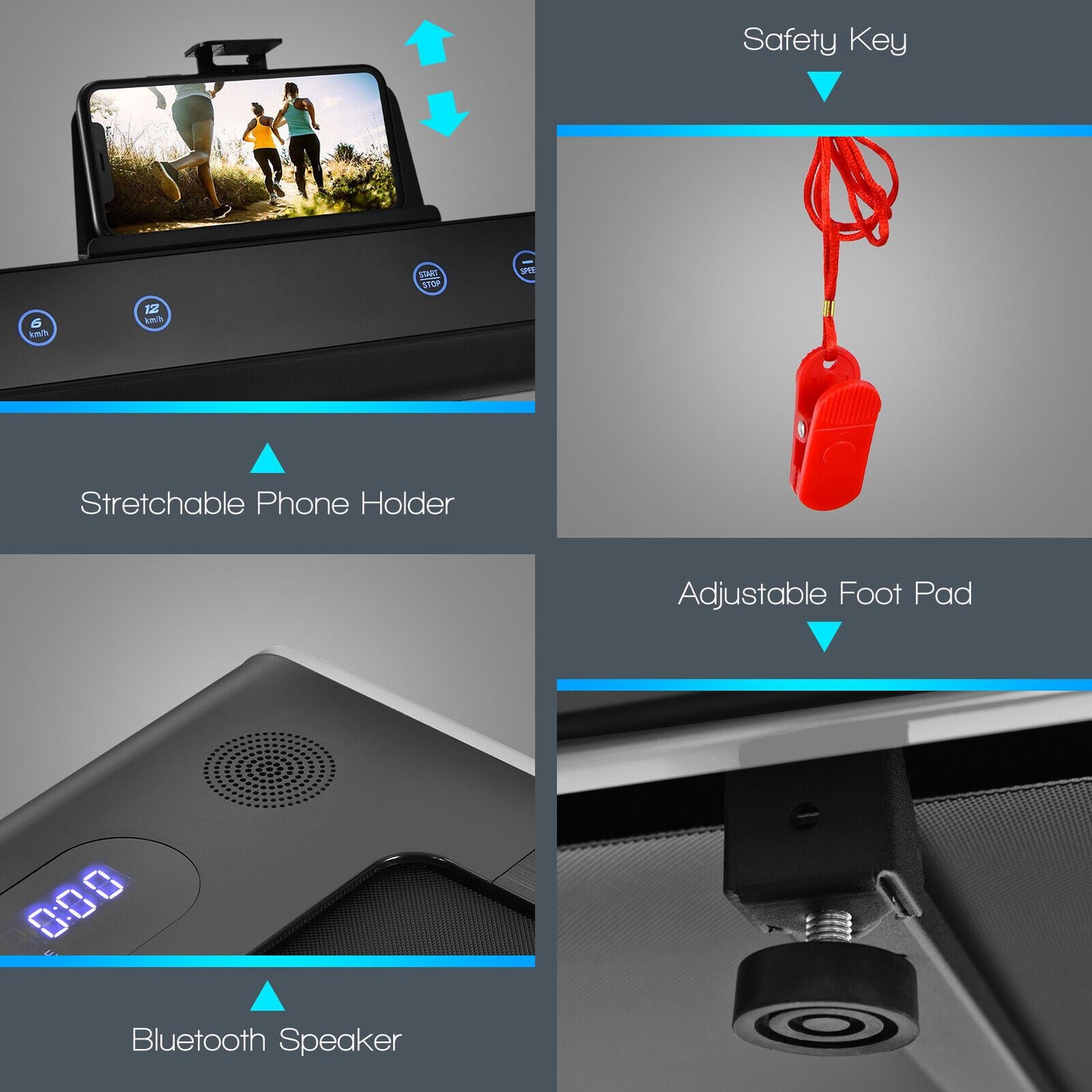 2-In-1 Folding under Desk Treadmill with Dual LED Display