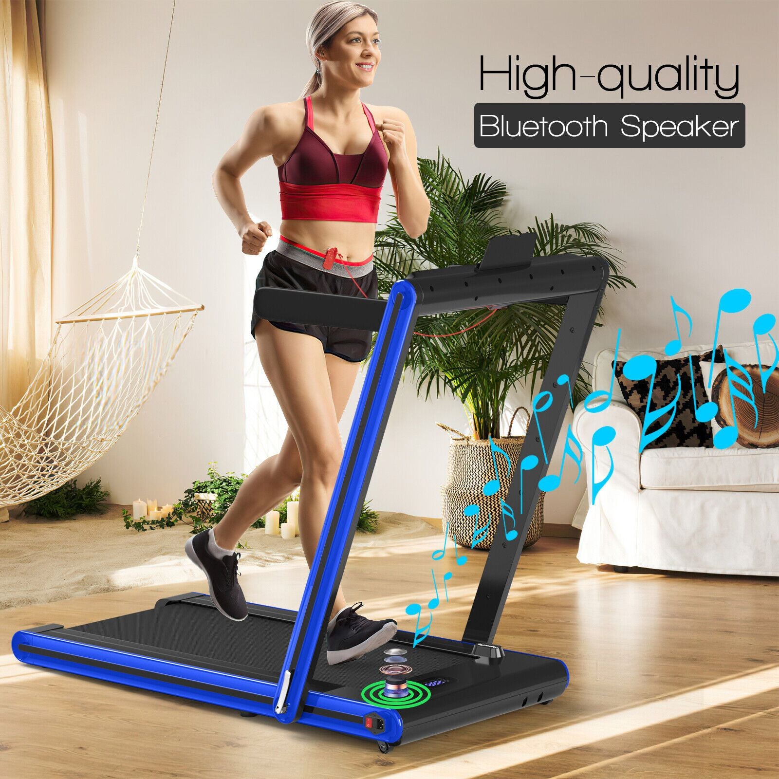 2-In-1 Folding under Desk Treadmill with Dual LED Display