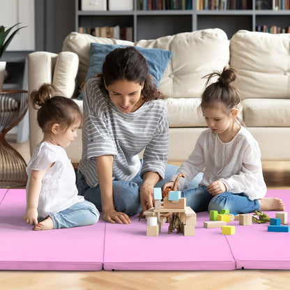 Folding Gymnastics Mat with Carry Handles Hook and Loop Fasteners