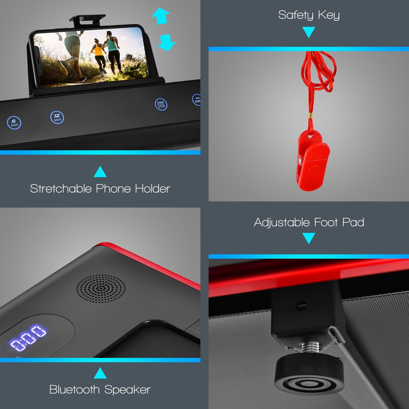 2-In-1 Folding under Desk Treadmill with Dual LED Display