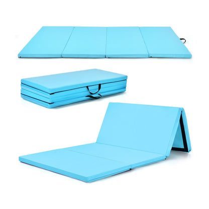 Folding Gymnastics Mat with Carry Handles Hook and Loop Fasteners