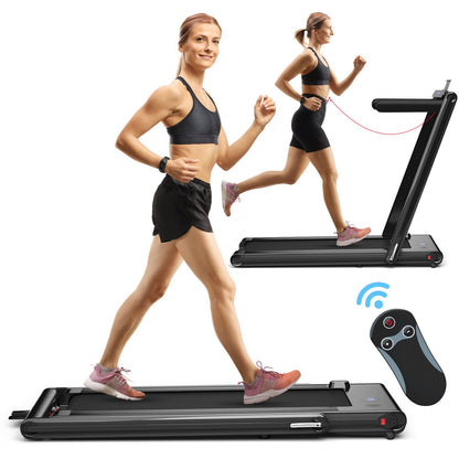 2-In-1 Folding under Desk Treadmill with Dual LED Display
